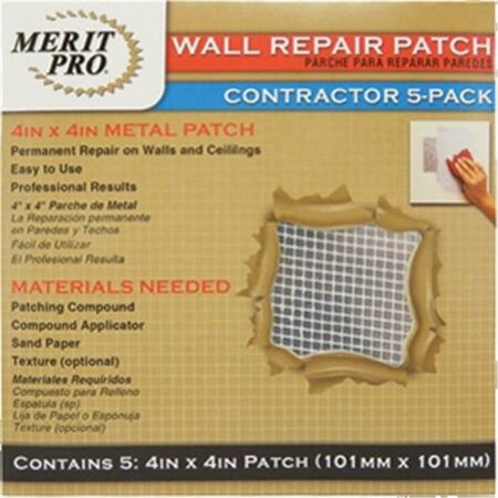 MERIT PRO 4 X 4 In. Contractor Wall Repair Patch, 5Pk 652270032150